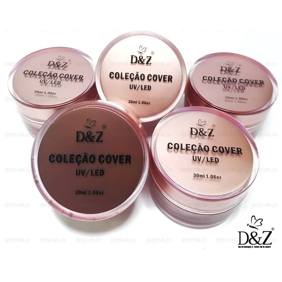Gel D&Z Coleção Cover UV/LED 30ml Unhas Fibra Porcelana Acrigel ...