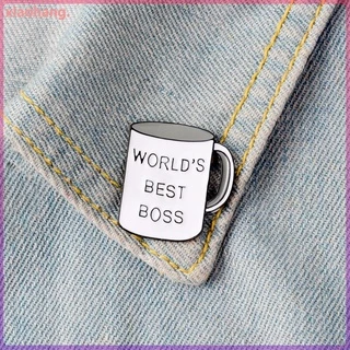 Melhor Broche De Copo Do Mundo De Esmalte Chefe De Café Branco Alfinetes De Lapela Jóias Com Crachá Acessórios Para Amigo