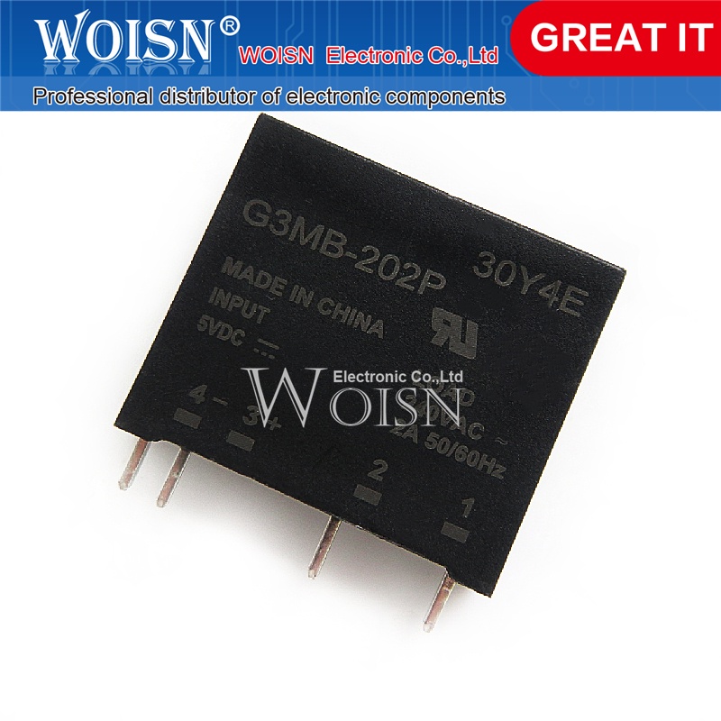 10 Stück G3MB-202P Solid State Relais Modul – 5V DC Eingang, 240V AC 2A Ausgang, PCB