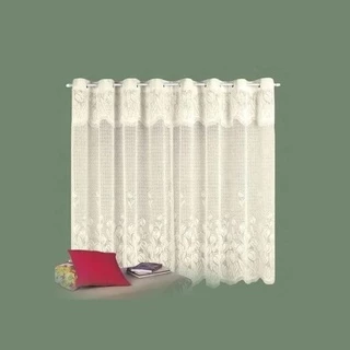Cortina De Renda Para Cozinha Tulipinhas 2,20m X 1,20m + 0,30