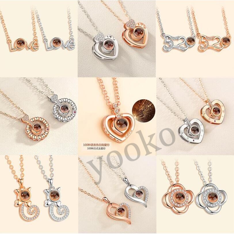 Yookoko Colar De Casal 100 Idiomas Eu Te Amo Para As Mulheres