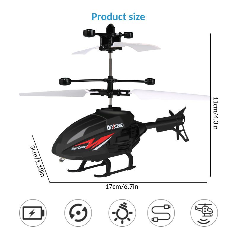 Avião Helicóptero Drone Recarregável Usb C/controle Remoto