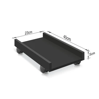 Suporte De Gabinete Cpu Computador Preto Com Rodas Em Mdf