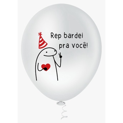 Balão Bexiga Flork Meme Bentô Aniversario C/ 25 Unidades