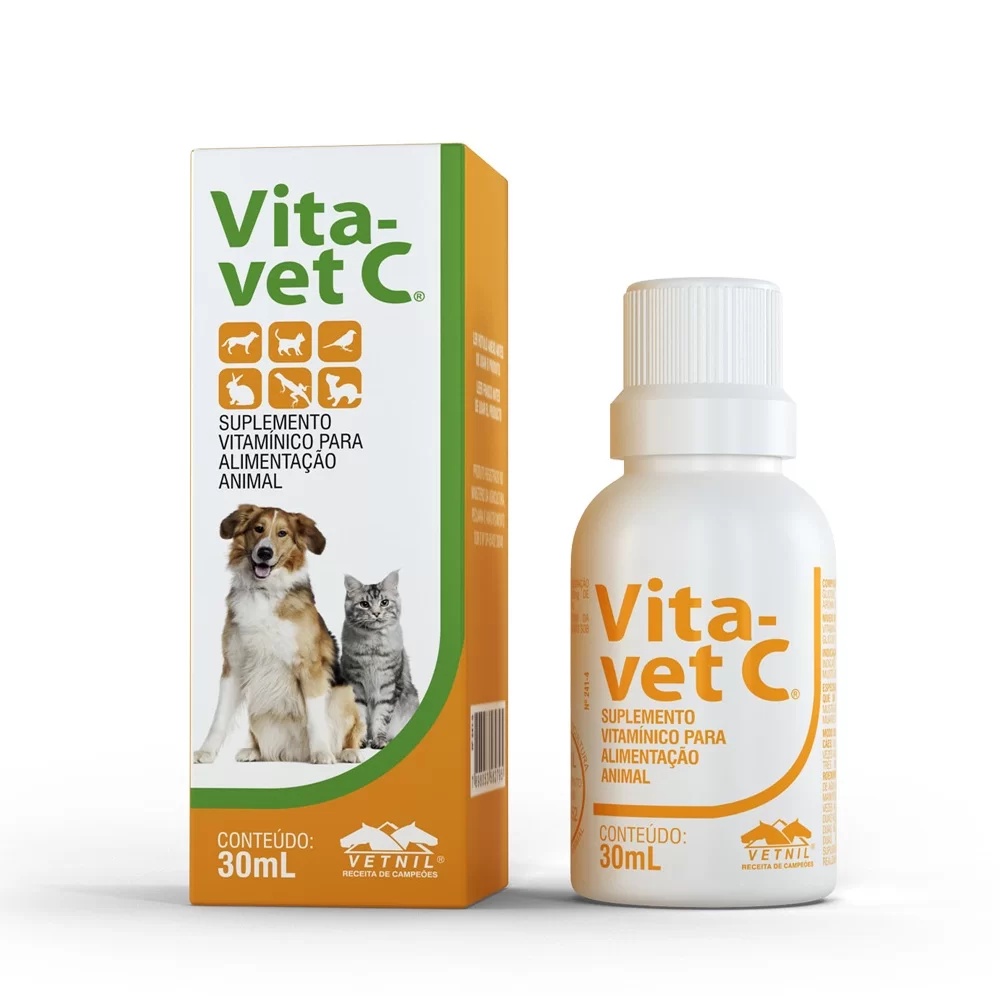 Vita-Vet Suplemento Vitaminico para Cachorro e Gato Vitamina C 30ml ...