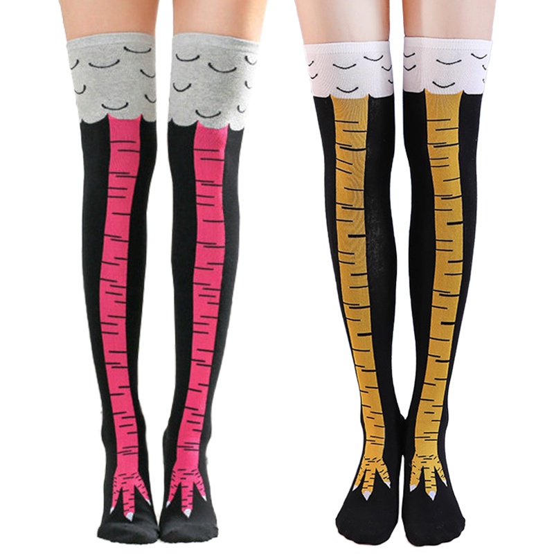 Chicken Paws Feet Socks Women's Funny Long Socks Cartoon Cotton