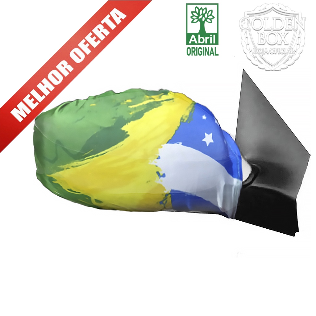 Capa de retrovisor Bandeira do Brasil Par Direita e Esquerda para Carro  Universal Abril Original