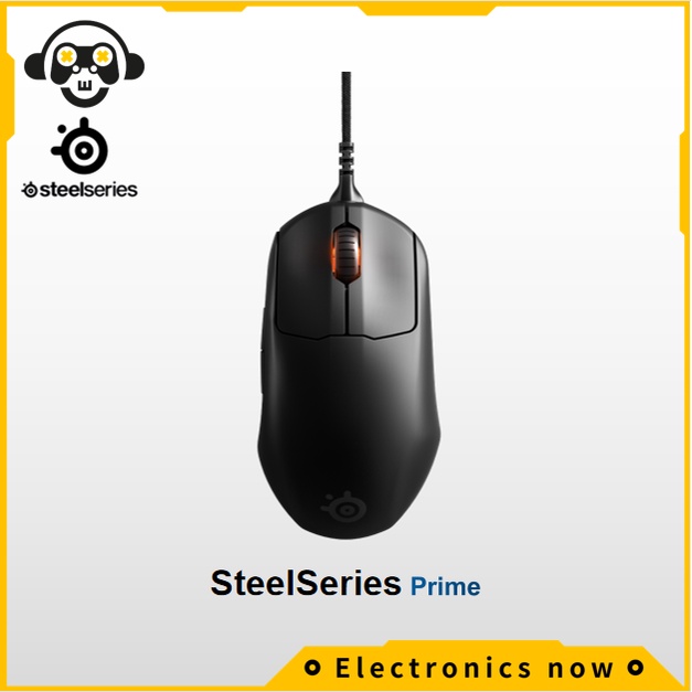 Mouse para jogos SteelSeries Prime FPS （62533） - Sensor óptico TrueMove Pro de 18.000 CPI - 5 botões programáveis - Interruptores ópticos magnéticos - Iluminação RGB Prism brilhante