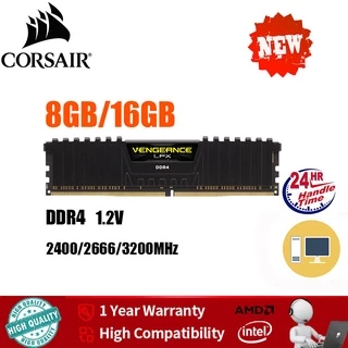 (Envio Rápido) Corsário 8 Gb/16 De Memória Desktop RAM DDR4 DIMM 2400/2666/3200 Mhz 288Pin 1.2 V PC4-19200 12800 21300 25600 Para PC