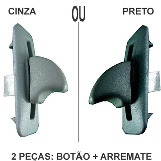 1 Kit Botão + Arremate Do Banco Preto Chevette/kadett/monza