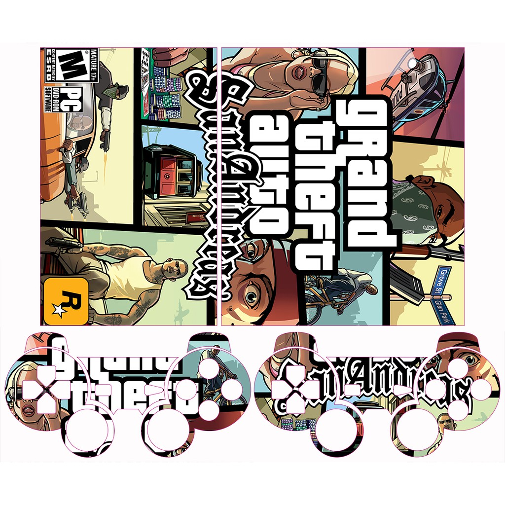 Skin Adesiva PS2 Slim GTA San Andreas vertical