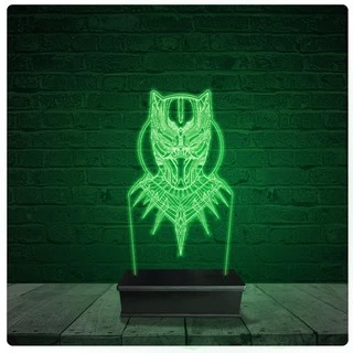 Luminária Abajur Acrílico Led - Pantera Negra Wakanda 11