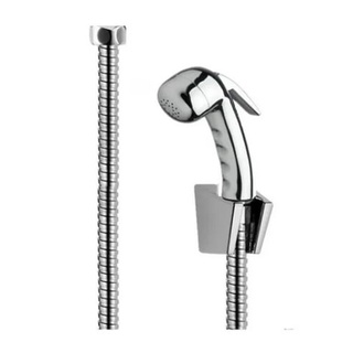Kit Ducha Higiênica Cromada (Engate Flexível 1,20m + Gatilho Master Com Trava De Água E Suporte De Parede)