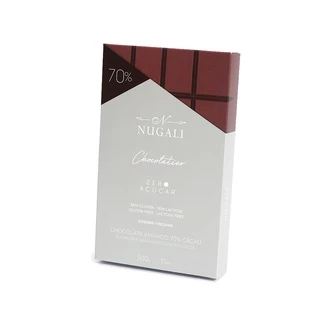 Barra de chocolate 70% zero açúcar Nugali 500g