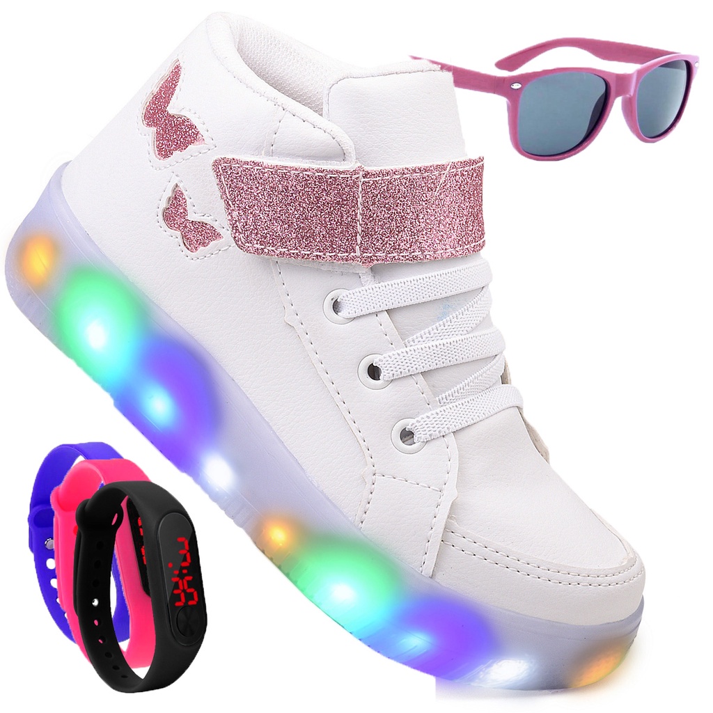 Tenis feminino de led hot sale infantil