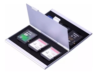 Hard Case Aluminio Porta Cartao Memoria Sd Sdhc Estojo Top