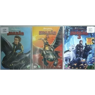 DVD Como Treinar o Seu Dragão 1 - 2 - 3 - Novo / Original / Lacrado