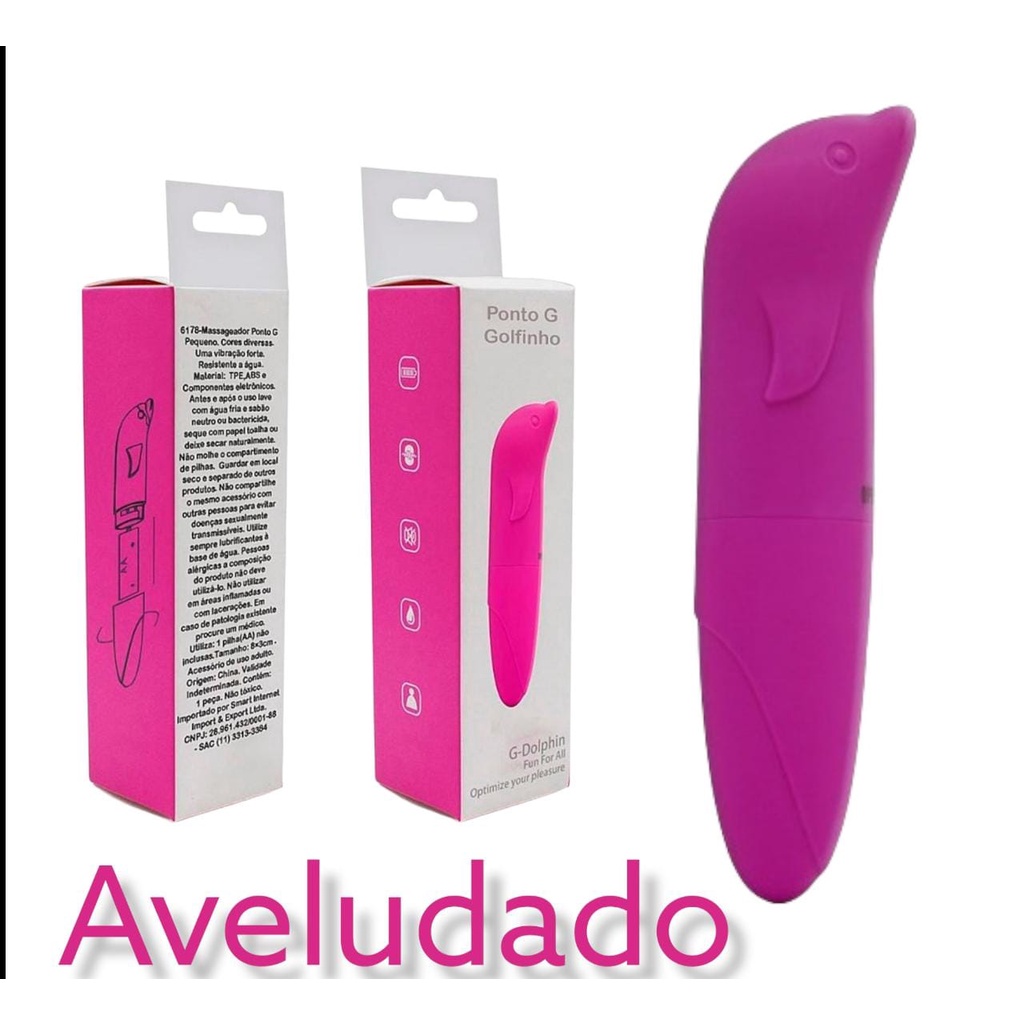 Vibrador Golfinho Aveludado Prazer Feminino Estimulante Sexual Sex Shop