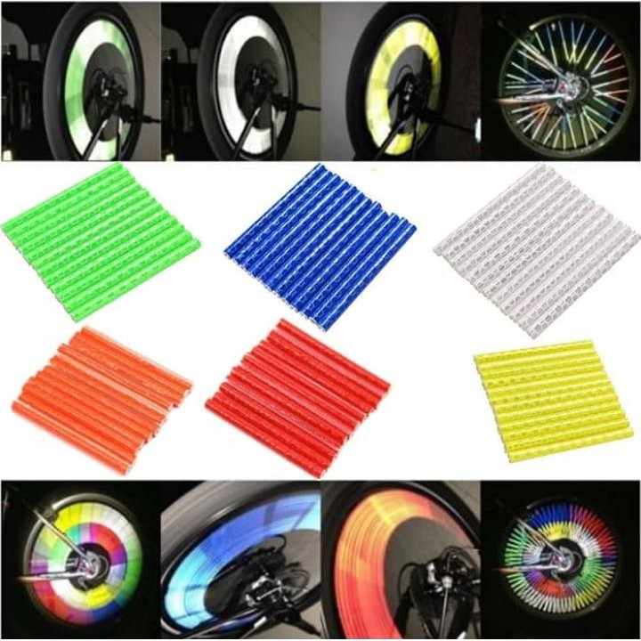 12 Pcs Bicicleta Aro Da Roda Da Bicicleta Falou Tubo Aviso Reflexivo ...