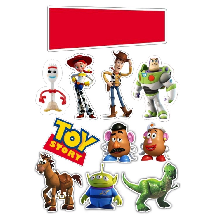 Topo Topper Bolo TOY STORY Cortado Colado ENVIO IMEDIATO Personalizado ...