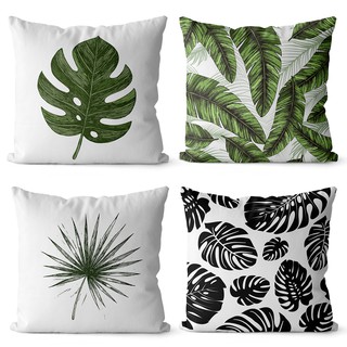 Kit 4 capas de almofadas floral tropical