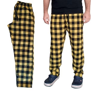 Calça flanelada xadrez | Amarela com preto - COMPRE NA LOJA LIMAO CRAVO COM DESCONTO (aqui mesmo na shopee!!!!)