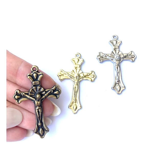 CRUZ PARA MONTAGEM DE TERÇO Nº10 (10 unidades)