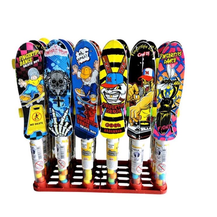 Skate Radical de Dedo com Balas de Açúcar Brinkpop com 15 unidades