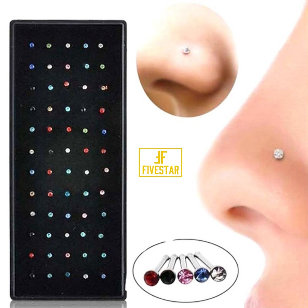 Piercing Nariz torto Aço Kit c/40 Unidades Colorido Exclusivo