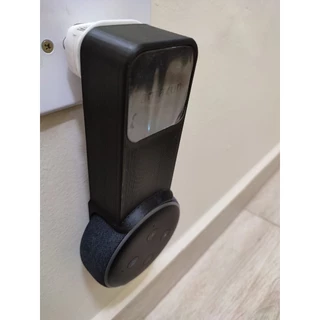 Suporte Stand De Tomada Amazon Alexa Echo Dot 3 V1 (PRETO E BRANCO)