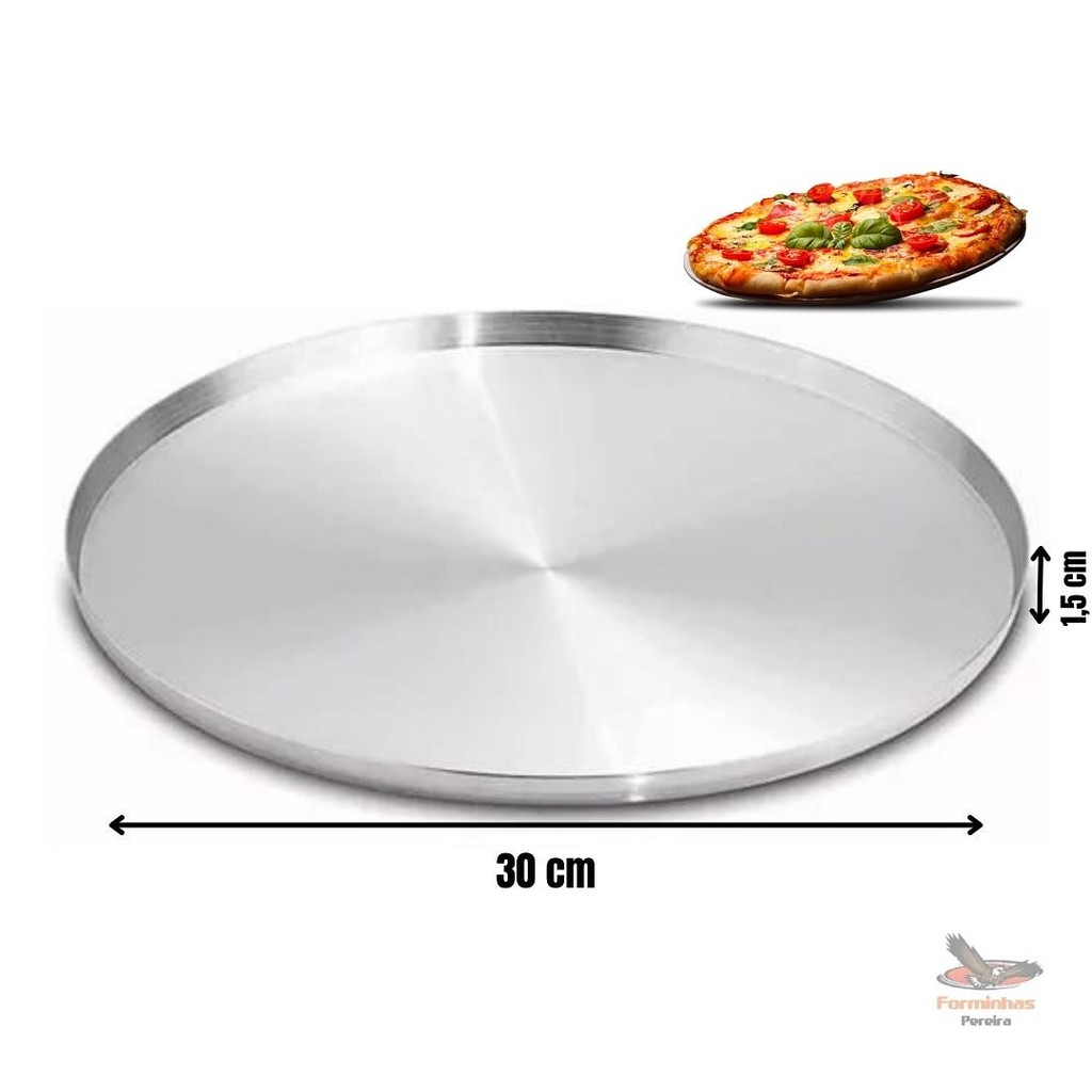Forma De Pizza 30 Cm Alumínio borda reta