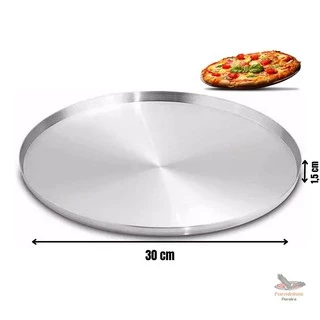 Forma De Pizza 30 Cm Alumínio borda reta