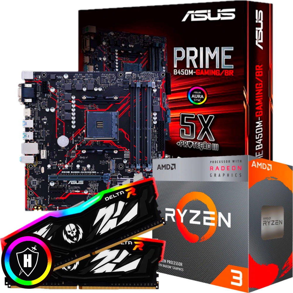 Computador Pichau Gamer Graphorn, AMD Ryzen 3 3200G, 8GB DDR4, SSD 120GB