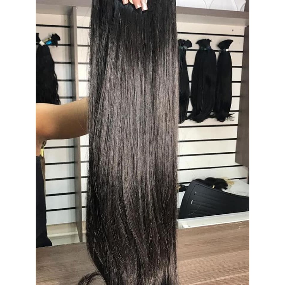 Cabelo 80 Cm Liso Preto 150 Gramas Tic Tac Bio Vegetal