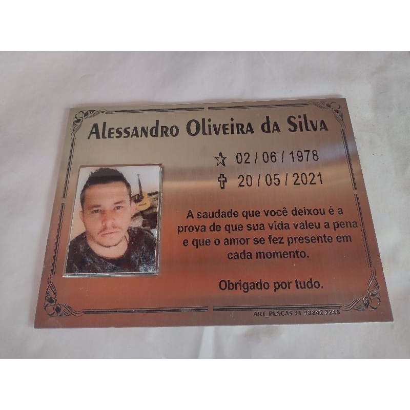 placa tumular 20*12 foto resinada.