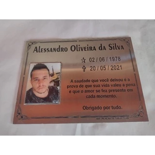 placa tumular 20*12 foto resinada.