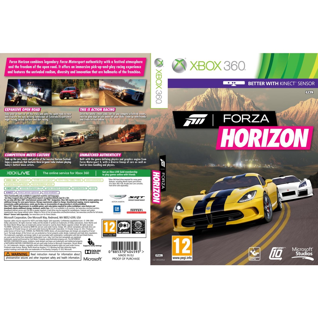 Forza Horizon 1 P/ XBOX360 (LTU/LT/JTAG/RGH)