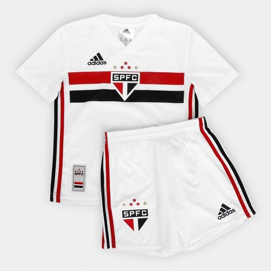 Conjuntinho Infantil do Time Futebol do São Paulo 2021/22 - Short e Camisa - Branca - Lançamento