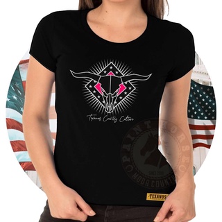 Camiseta country feminina preta texanos cowboy manga curta atacado rodeio