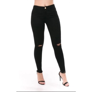 Calça Jeans Preta Feminina Skinny Com Lycra Cintura Alta Corte Do Jeans  Empina Confortável.