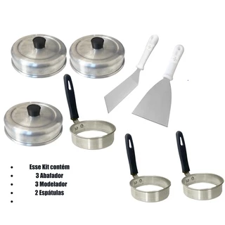 Kit Lanches 3 Abafador 3modelador de Ovo e 2 Espátulas