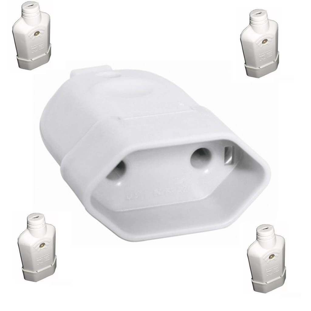 Kit 100 Peças Plug Fêmea 2 Polos NBR Inmetro Tomada Ref. V-22 | Shopee ...