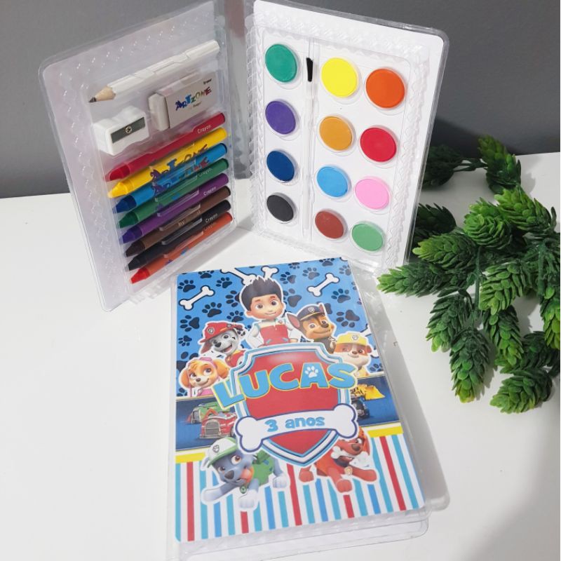 Paw Patrol Livro de colorir Grab and Go da Play Pack, adesivos e giz de  cera, pacote com 10 pacotes, lembrancinhas de festa infantil e enchimentos  de meias infantis