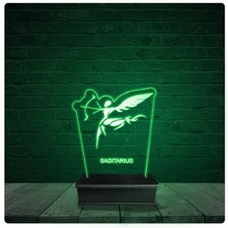 Luminária Abajur Acrílico Led - Sagitário Signo