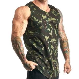 Regata Machão Masculina Longline Exército Camuflada Militar Lisa Básica - Bombey