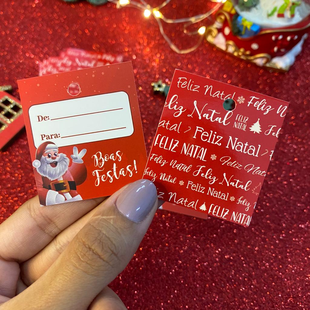 50 Mini Tags de Natal Ho Ho Ho, Tag para encomenda, Etiqueta de Natal -  Mimi Design Criativo