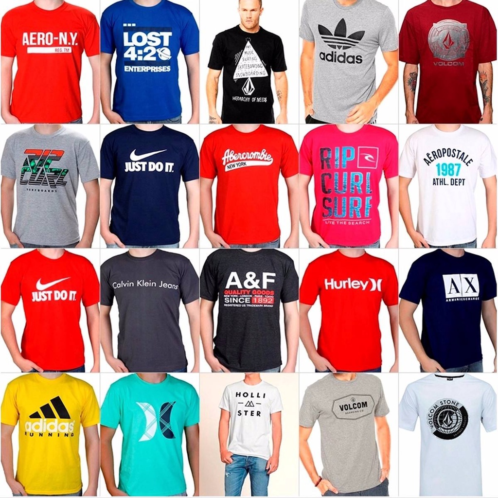 Camiseta Masculina Marca 100 Algod o Camiseta Camisa Promo o