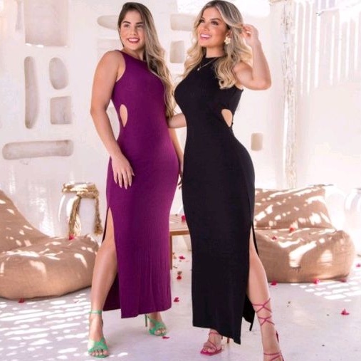 Vestidos store midi canelado