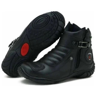 Coturno Motociclista Bota Couro Legítimo Atron Zíper moto unissex