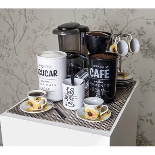 Kit de Pote café e Açúcar hermético em acrílico